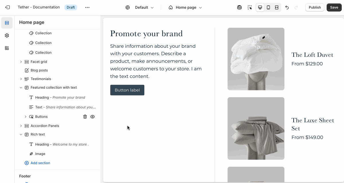 Adding and using Shopify&#39;s AI block to your section