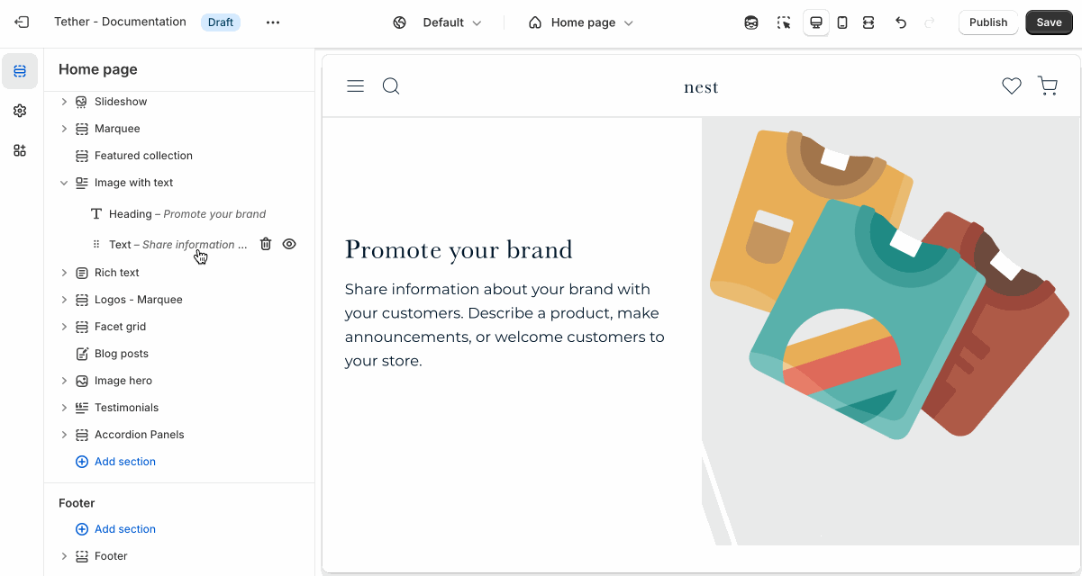 Add the Buttons block using the theme editor