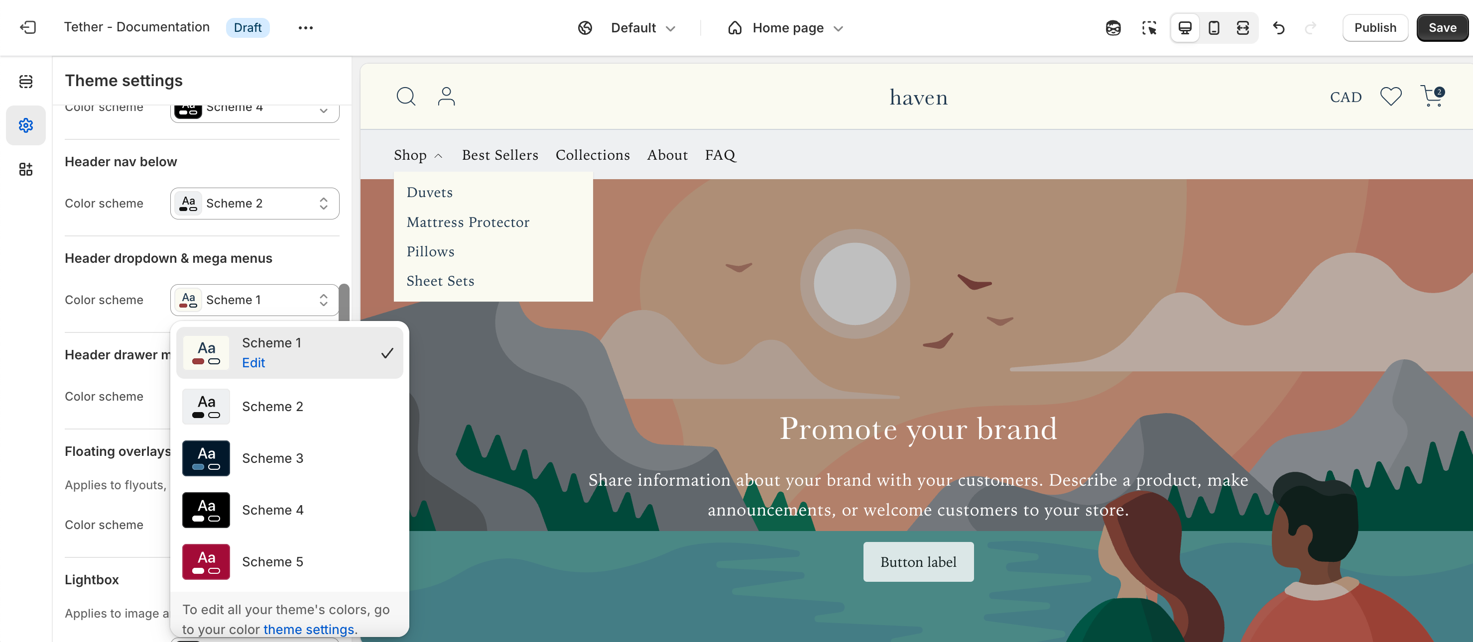 Header dropdown &amp; mega menus scheme being applied