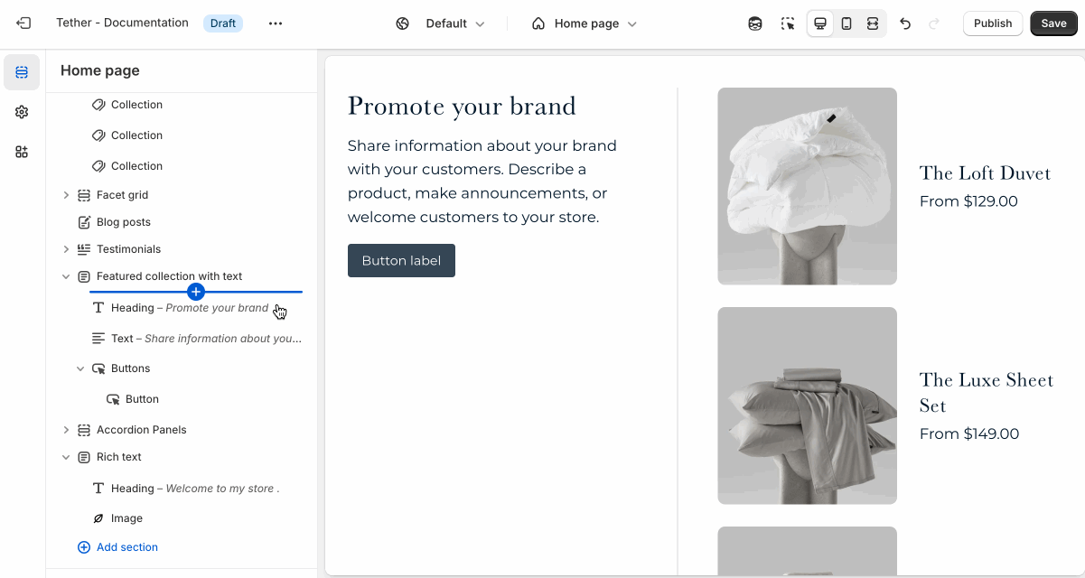 Customize your heading